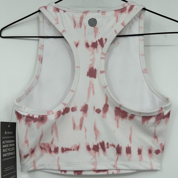 NWT Threads 4 Thought Reactive Cropped Racerback Tank Top Pink White Tie Dye XS - Picture 3 of 4